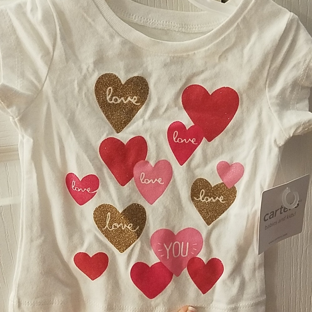 Carter's Glitter Heart Love You Shirt